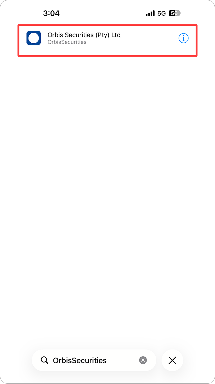 MT5 iOS - 브로커 검색